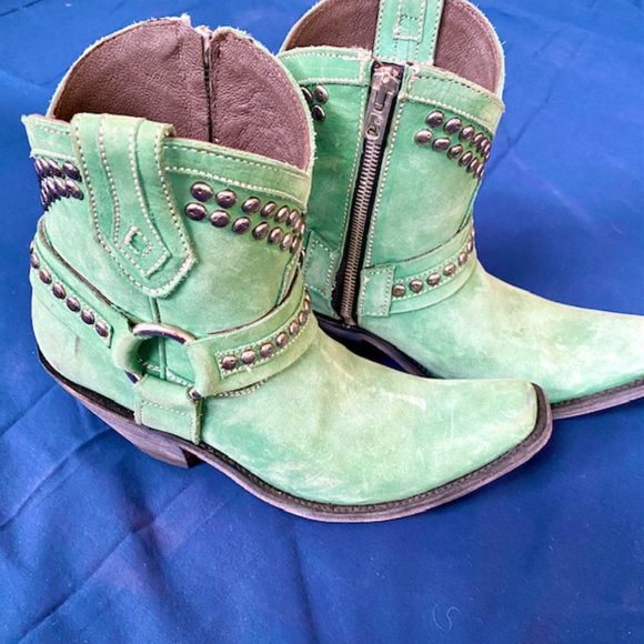 Old Gringo Mint Green Studded Ankle Booties - Picture 4 of 5